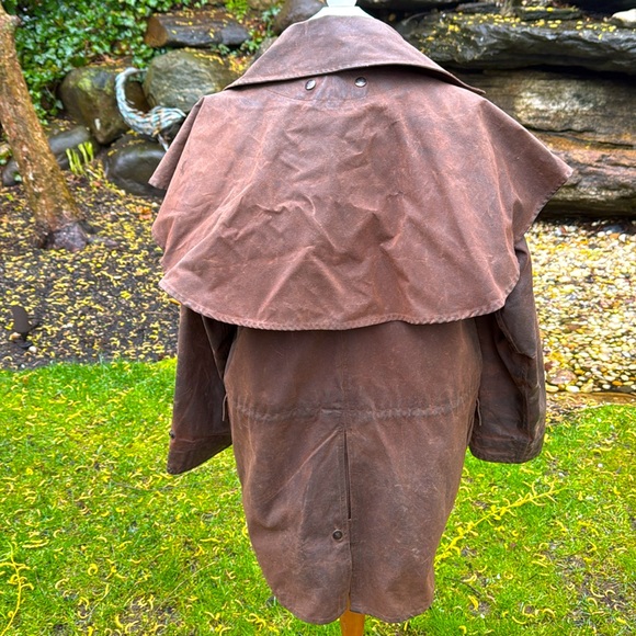 OUTBACK TRADING VINTAGE OILSKIN  DISTRESSED DUSTER JACKET- S 🐴🤠 - Picture 9 of 14